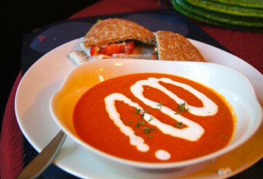 Roasted Red Pepper Soup With Herbs and Capers (the Secret Ingredient)